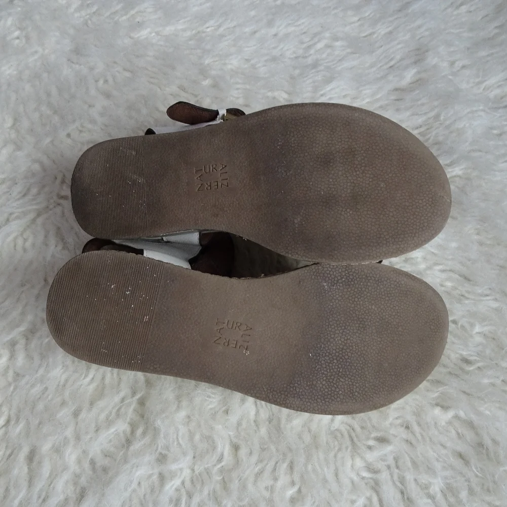 White Leather Platform Sandals Size 6.5 Women's - Picture 5 of 5